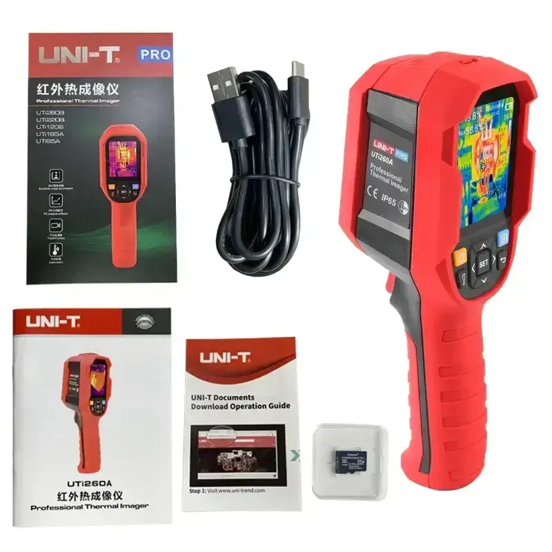 Професійний тепловізор UNI-T UTI260B 256x192 пікс, -20...+550°C, дві камери ІЧ+видимий діапазон, MicroSD 32GB, захист IP65